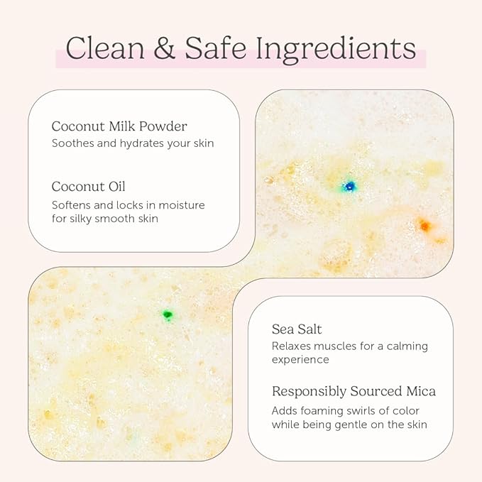 Coconut Milk Bath Soak, Salt Bath, Bubble Bath, Natural Detox Foaming Body Soak, Foot Soak, Vegan Body Skin Care, 9 oz. (Vanilla Sugar)