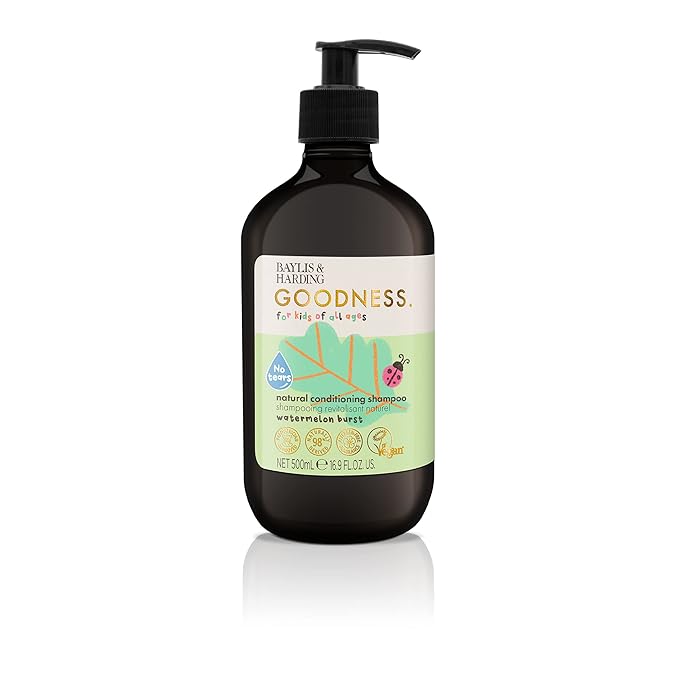 Baylis & Harding Goodness Kids Watermelon Burst No Tears Natural Conditioning Shampoo 16.9 fl. oz (Pack of 3) - Biodegradable Formula - Vegan Friendly