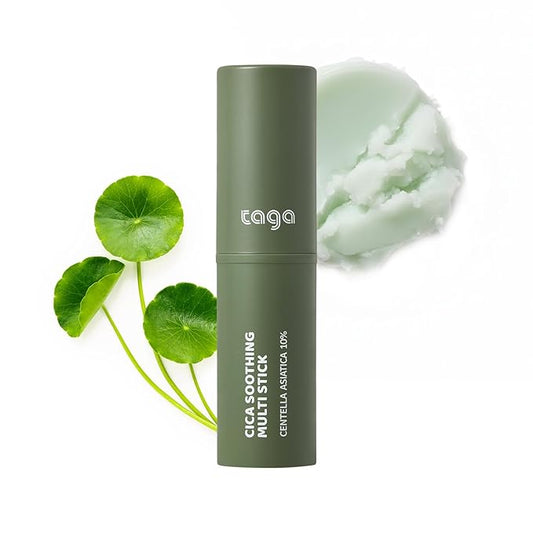 TAGA Cica Soothing Multi Stick 9g - 10% Centella Asiatica & Vitamin K Cooling Balm for Itchy, Red, or Sensitive Skin | Instant Calming & Hydrating Stick for Body | Vegan, Portable, Non-Sticky Relief