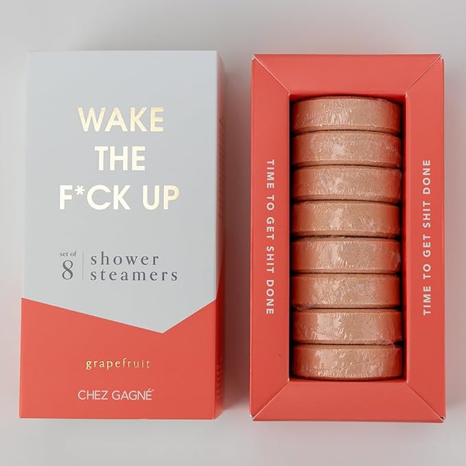 Aromatherapy Shower Steamers Set of 8 - Spa Self Care Gift - Vegan, Cruelty Free - Paraben, Sulfate & Phthalate Free - Bath Bomb Alternative, Gift Set (Wake The F*ck Up - Grapefruit)