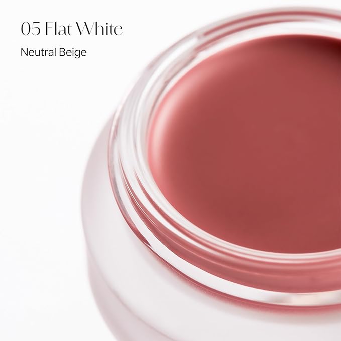 BEIGIC Flush Lip & Cheek Balm - Vegan Buildable & Blendable Multiuse Balm | Natural Flush & Glow | Glowy Blush for Cheeks | Dewy Korean Make Up Cream Blush | 05 Flat White - Neutral Beige, 0.14 fl.oz