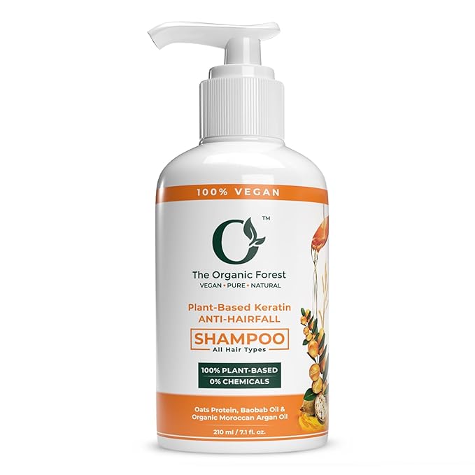 VEGAN Anti Hair Fall Shampoo | Plant Based Keratin & Organic Moroccan Argan Oil | for Dry | Thickening | Hair Loss for Men & Women | 6.8 fl. oz