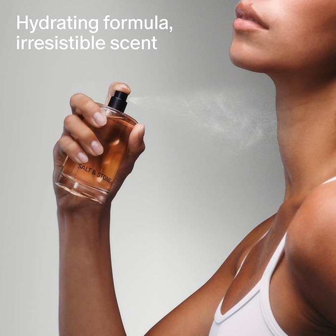 Salt & Stone Body Mist | Black Rose & Oud | Skincare Infused Hair & Body Spray for Women and Men | Hydrating Fragrance with Glycerin and Red Algae | Vegan, Cruelty Free, 3.4 fl oz
