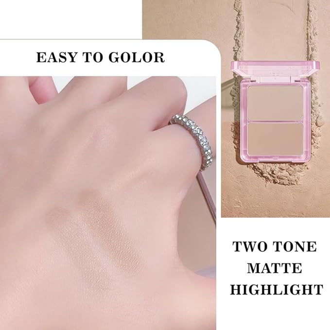 2 Colors Light Nude Beige Brown Eye Shadow Powder Palette Makeup for Women,Neutral Matte Naked Eyeshadow Palette for Old Women Long Lasting Naturing-Looking,Vegan