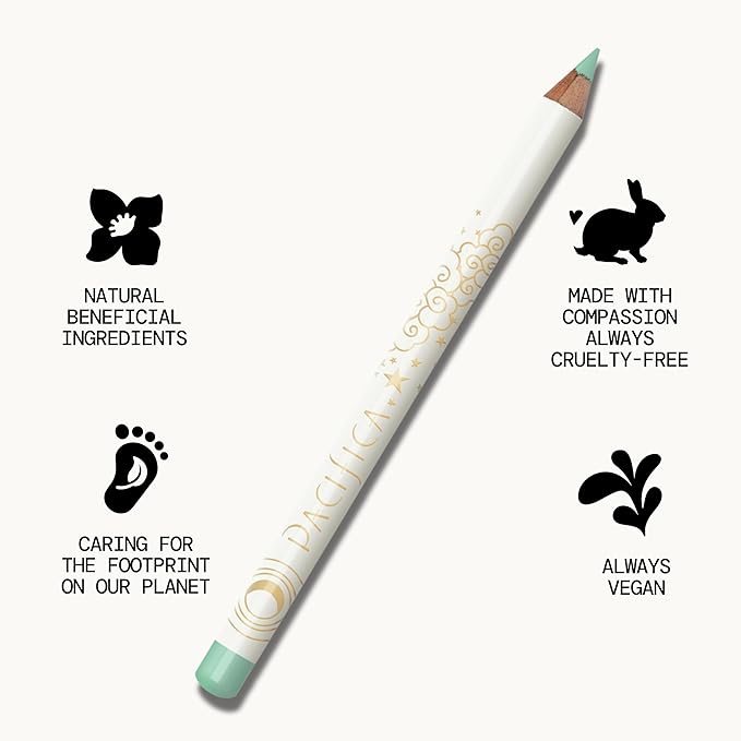 Pacifica Waterproof Eyeliner Pencil – Pastel Mint Green Liner Longwear, Smudge-Proof, Eye Liner Eye Makeup Vegan & Cruelty-Free Ophthalmologist Tested
