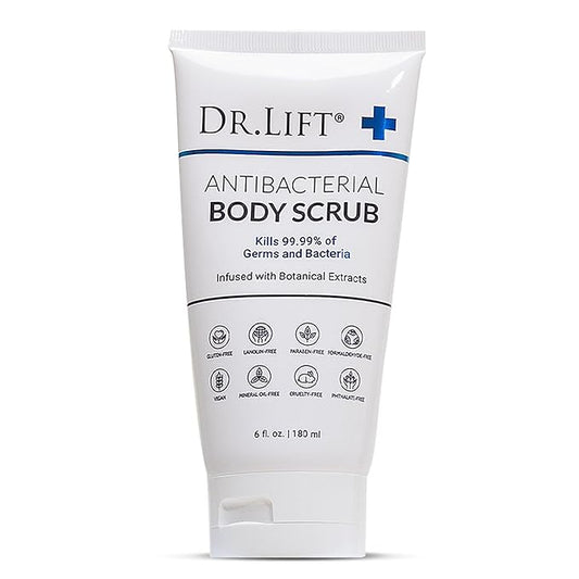 Antibacterial Body Scrub, Botanical Exfoliating Formula With Vitamin E, Vitamin A, Lavender, and Salt Granules to Exfoliate and Nourish Skin, Body Care for Oily and Combination Skin, 6 Fl Oz