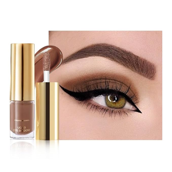 Dark Brown Matte Liquid Metallic Eyeshadow, Longwear Eye Shadow Makeup For Older Women, Buildable Highly Matte Eye Shadow Cream in Finishes, Vegan & Cruelty-Free, (06#Dark Brown)