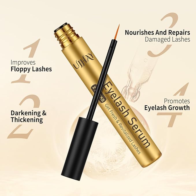 Eyelash Growth Serum for Thicker, Longer, Natural Lashes – Grow Luscious, Natural Lashes with Advanced Enhancer | Vegan & Cruelty-Free Treatment