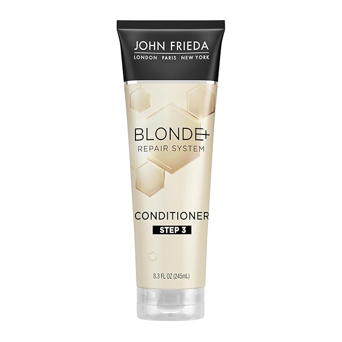 John Frieda Blonde+ Hair Repair System, Conditioner with Bond Building Complex, Restores Moisture and Protects Hair From Further Damage, Step 3 of Hair Repair System, 8.3 Oz