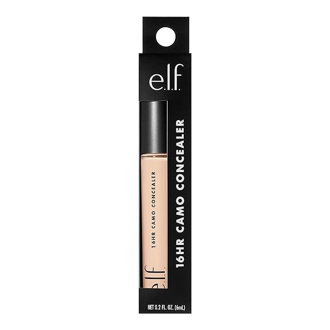 e.l.f. 16HR Camo Concealer, Full-Coverage, Highly-Pigmented Face Concealer With A Matte Finish, Crease-proof, Vegan & Cruelty-Free, Medium Golden
