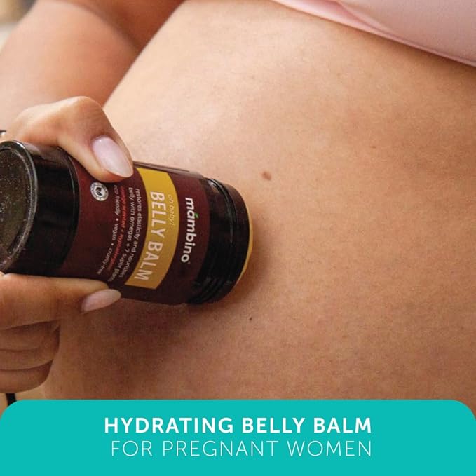 Mambino Organics Oh Baby! Belly Balm for Pregnant Women, Organic Shea Butter, Tamanu Oil and Calendula, Helps Reduce Stretch Marks in Pregnancy, Vegan, Maternity Skin Care, 2.5 fl oz (Pack of 2)