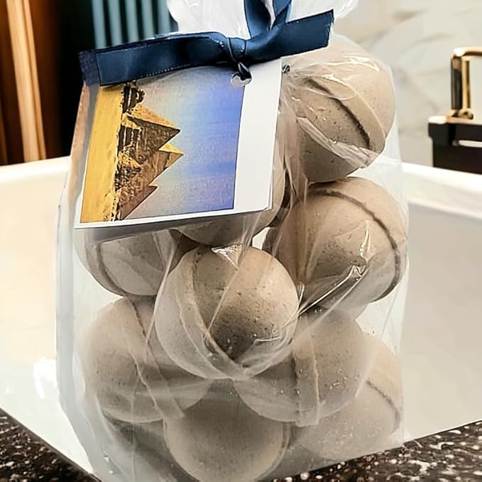 Bath Bombs 14 Set 1 oz/ea, Natural & Organic USA Handmade | Infused Essential Oils | Nourishing Shea & Coco Butter | Relaxing Aromatherapy | Vegan & Cruelty-Free, Skin Friendly - Egyptian Musk