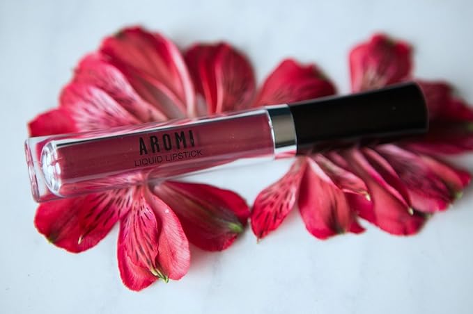 Aromi Maroon Burgundy Liquid Lipstick | Bordeaux Wine Lip Color with Blue Undertones, Vegan, Cruelty-free, Waterproof, Long-lasting (Red Dahlia) | Waterproof, Vegan, Cruelty-free, Highly Pigmented, Gluten Free