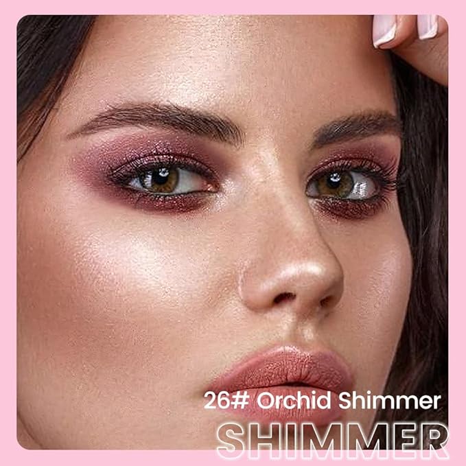 2in1 Shimmer Cream Eye Shadow Stick-Orchid Shimmer, Eyeliner Pencil Eyeshadow Palette Makeup, Waterproof Long Lasting Brightener, Crease Proof & Smudge Resistant, Cream Eyeshadow with Built-in Smudger