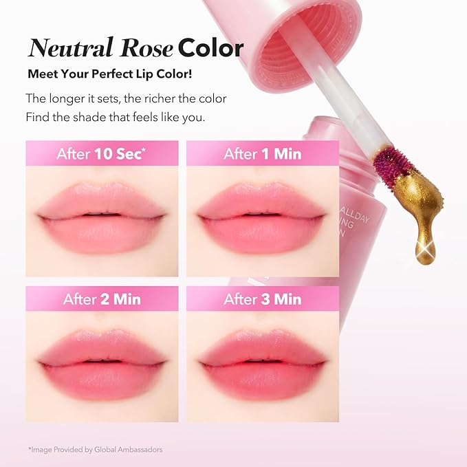 APRILSKIN Hero All Day Plumping Lip Stain | 24H Long-Lasting | Quick Visible Plumping for Fuller-Looking Lips | Smudge-Proof & Transfer Proof Wipe-Off Tint | Natural Rose | 0.14oz