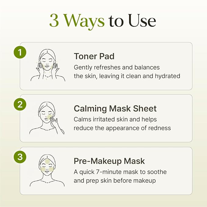 7 Relief Ampoule Pad (60 Pads) – Quick Calming & Soothing Toner Pads with 7 Herbal Blend, Moisturizing Comfort for Stressed and Sensitive Skin | Family-Friendly Vegan Korean Skincare
