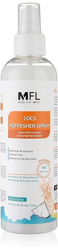 Made For Locs Vegan Rose Water Refresher Spray | Locs Moisturizer | Locs Deodorizer | Amazing Scents (Pineapple, 8 oz)