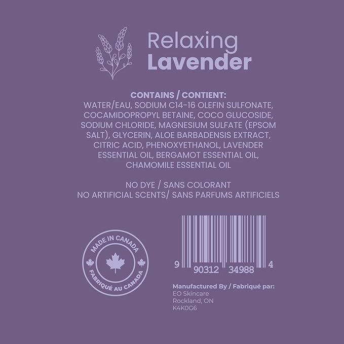 Luxury Foaming Bath - Natural Scented Bubble Bath with Essential Oils and Epsom Salt - Relaxing Lavender Scent, 33.8 fl oz / 1L