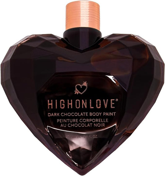 High On Love Dark Chocolate Body Paint - Vegan, All Natural Body & Face Paint Made with Real Cocoa and Hemp Seed Oil - Ingestible, Easy to Clean & Safe for Sensitive Skin (100ml)