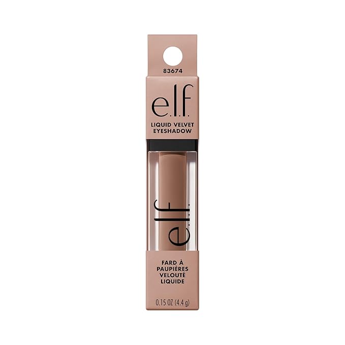 e.l.f. Liquid Velvet Eyeshadow, Crease-Resistant Liquid-to-Powder Eyeshadow For A Rich, Soft-Matte Finish, Vegan & Cruelty-Free, Beige & Boujee
