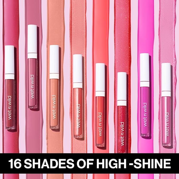 wet n wild MegaSlicks Lip Gloss, Ultra-Glossy, Vitamin-E Enriched, Ultra-Gloss High Shine Moisturizing, Cruelty-Free & Vegan - Bronzed Berry