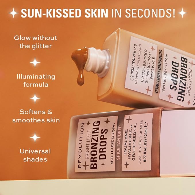 Revolution Beauty London, Bright Light Glow Blush Drops, Builable Liquid Blush for Face, Infused with Hyaluronic Acid, Vegan & Cruelty-Free, Pink Rosie, 0.77 fl oz