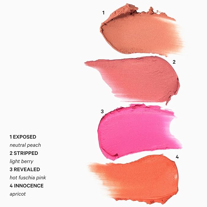 Kevyn Aucoin Sensual Skin Blush – Revealed (hot pink: fuchsia/cool): Cream-to-powder formula. Soft, airbrushed finish. Helps blur appearance of texture, pores & fine lines. Easy use. Made in Italy