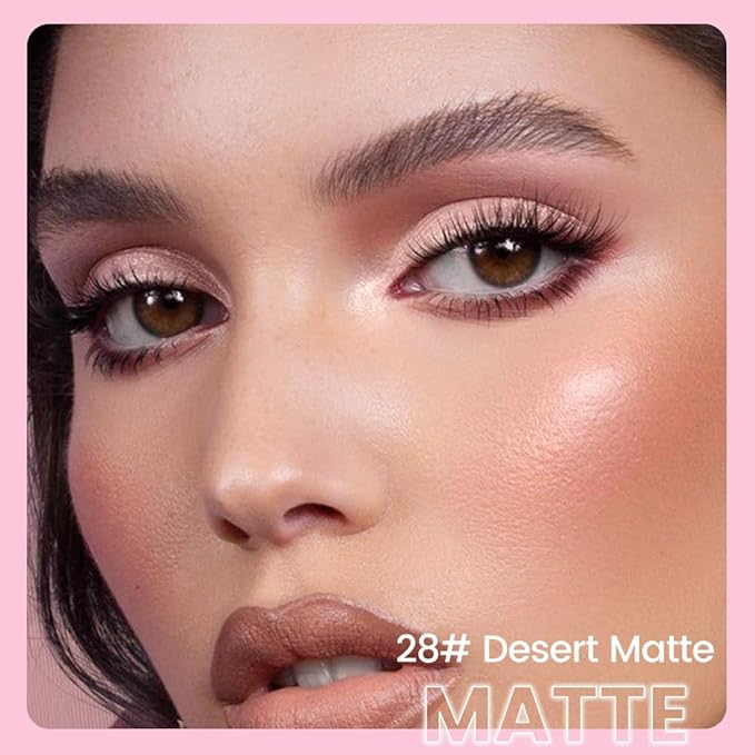 2in1 Matte Cream Eye Shadow Stick - Desert Matte, Eyeliner Pencil Eyeshadow Palette Makeup, Waterproof Long Lasting Brightener, Crease Proof & Smudge Resistant, Cream Eyeshadow with Built-in Smudger