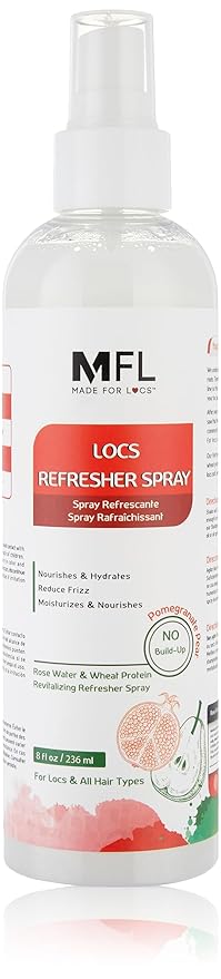Made For Locs Vegan Rose Water Refresher Spray | Locs Moisturizer & Deodorizer | Amazing Scents (Pomegranate Pear, 8 oz)