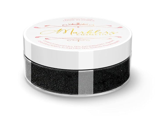 MARBLERS Fine Synthetic Mica Powder [Jet Black] 0.11oz (3g) | Highly Pigmented | Non-Toxic, Vegan, Cruelty-Free | Lip Gloss, Lipstick, Bath Bomb, Nail Polish, Nail Art | Party, Body, Face Makeup