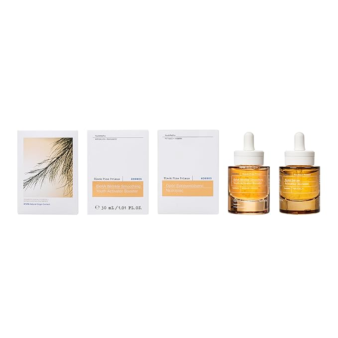 KORRES Black Pine Primus 6x Hyaluronic Complex Serum, Lightweight Wrinkle-Smoothing Water Gel, Vegan Face & Neck Hydration with Pine Bud Extract, 1.01 fl oz