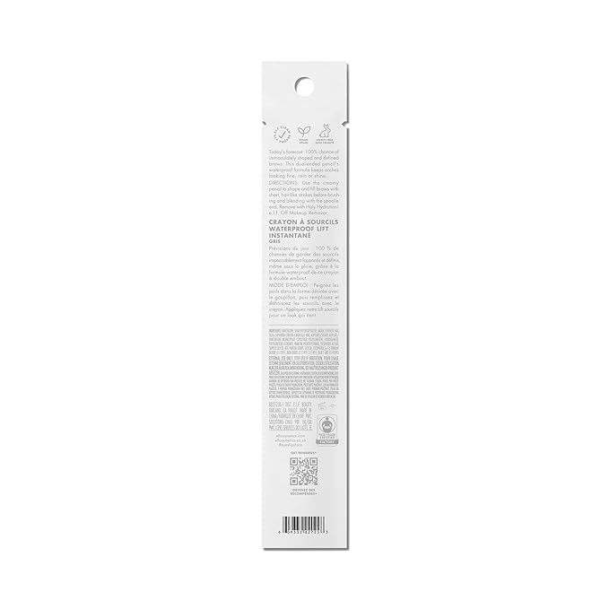 e.l.f. Instant Lift Waterproof Brow Pencil, Long-Lasting Eyebrow Pencil For Grooming & Shaping Brows, Vegan & Cruelty-free, Grey (Pack of 2)