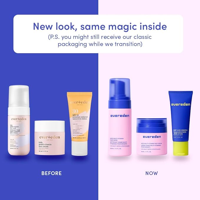 Evereden Kids Daily 1-2-3 Routine Bundle: Clean & Vegan Skincare for Kids – Hydrating & Gentle Tween Skincare Set with Multi-Vitamin Face Wash, Face Cream, & SPF 30 Mineral Sunscreen
