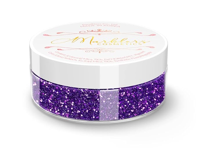 MARBLERS Twinkle Face & Body Glitter [Amethyst] 0.18oz (5g) | Fine | Non-Toxic | Vegan | Cruelty-Free | Festival, Rave & Party Makeup | Eye, Hair, Nail Polish, Eyeshadow | Nail Art | Gel Nail