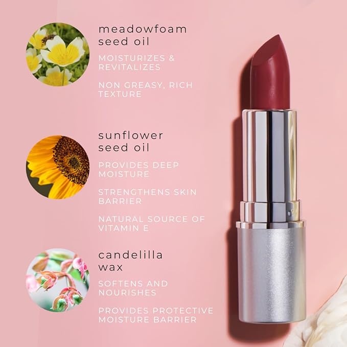 Honeybee Gardens Truly Natural Long Lasting Lipstick, San Francisco, Pink and Peach With Rose, Naturally Hydrating & Nourishing, Vegan, Gluten-Free & Cruelty-Free, 0.11 oz / 3 g