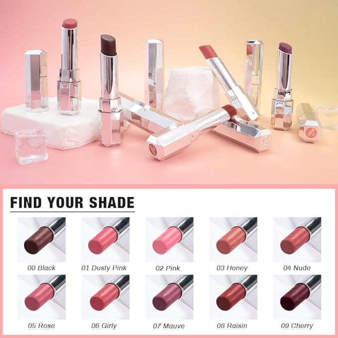 Honey Lipstick Tinted Lip Balm - Shine Moisturizing Lipstick for Women, Natural Nourishing Hydrating Lip Gloss Stain for Dry Lips, Tint Sheer Lightweight Makeup, Vegan - 2Pc Mauve & Cherry