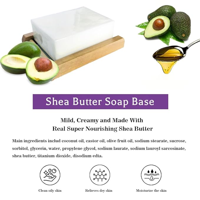 10 lbs Shea Butter Soap Base Goat Milk for Soap Making, Natural Organic Goats Milk Melt and Pour Base Bulk, Glycerin Vegan, Easy to Cut
