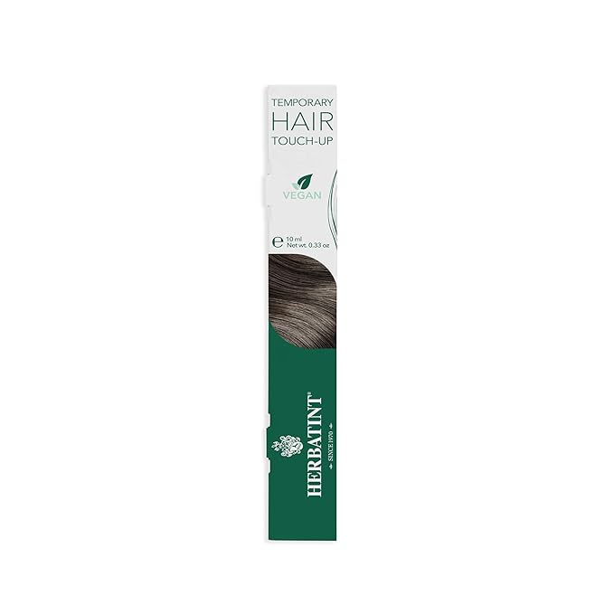 Herbatint Temporary Hair Touch-Up - Instantly Mask Grey Roots Between Coloring with Easy To Apply Precision Brush Kit - Natural-Looking Concealer For Dark Chestnut Hair - Vegan - .33 oz