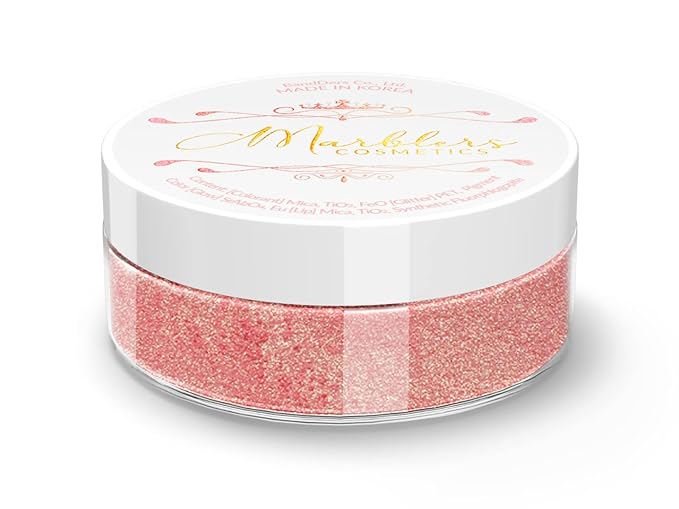 MARBLERS Fine Synthetic Mica Powder [Champagne Pink] 0.11oz (3g) | Highly Pigmented | Non-Toxic, Vegan, Cruelty-Free | Lip Gloss, Lipstick, Bath Bomb, Nail Polish, Nail Art | Party, Body, Face Makeup