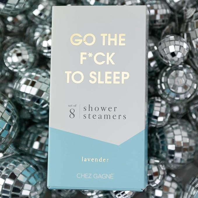 Aromatherapy Shower Steamers Set of 8 - Spa Self Care Gift - Vegan, Cruelty Free - Paraben, Sulfate & Phthalate Free - Bath Bomb Alternative, Gift Set (Go The F*ck to Sleep - Lavendar)