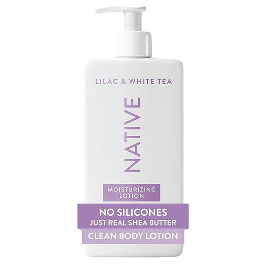 Native Body Lotion Contains Naturally Derived Plant-Based Moisturizers for Women and Men | Restores Dry Skin, Lilac & White Tea, 16.5 fl oz