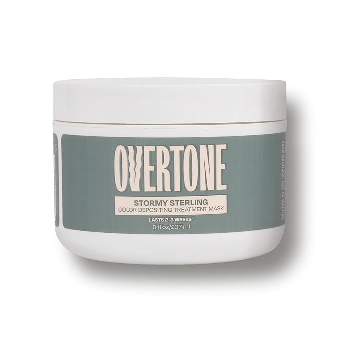 Overtone Semi Permanent Hair Color Conditioner, Stormy Sterling, 8 oz, Nourishing, Damage-Free, Color Depositing Mask for All Hair Types with Shea Butter & Coconut Oil, Vegan & Cruelty-Free