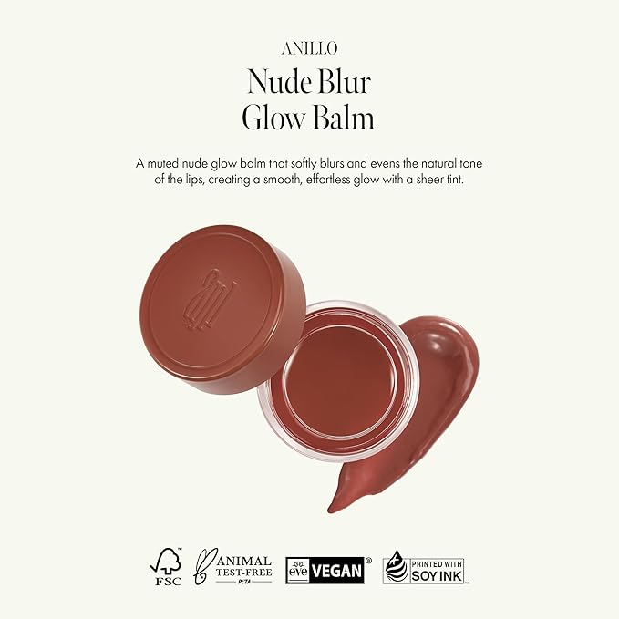 anillO Nude Blur Glow Balm - Hydrating & Moisturizing Lip Balm and Blush for Cheeks with Ceramide Complex, Cacao Butter and Volufiline - Lightweight, Buildable, Vegan Korean Skin Care (5g, 0.18 oz)