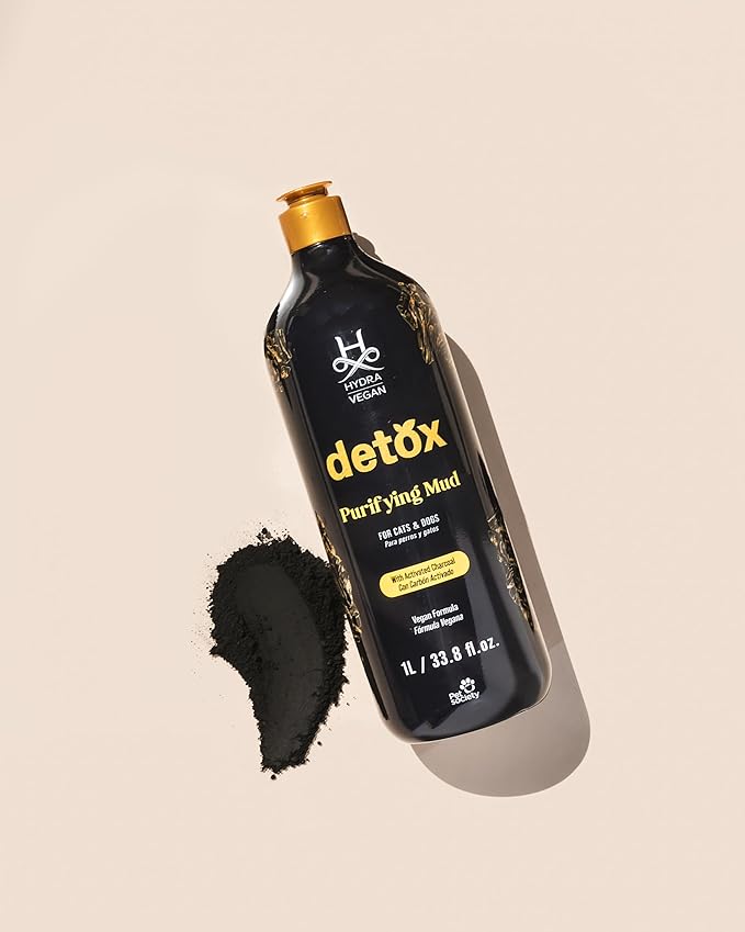 Hydra Vegan Detox Purifying Mud for Dogs and Cats, Clarifying-Mud Bath Wash Made with Activated Charcoal, 33.8 Ounces
