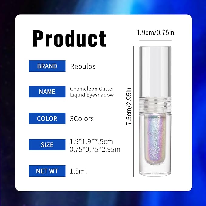Multichrome Shimmer Eyeshadow Liquid Eye Shadow - Lightweight Waterproof Formula, Long Wearing, Vegan & Quick Drying, Crystals Effect for Party & Daily Wear#04