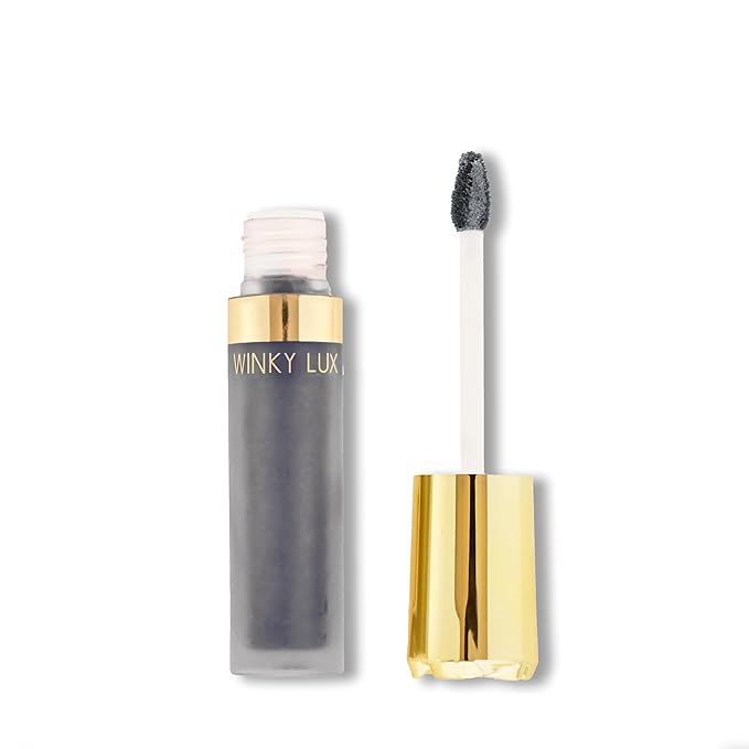 Winky Lux Rose Petal Liquid Eyeshadow, Longwear, Buildable, High-Pigment, Blendable, Crease-Proof, with Hydrating Vitamin E & Mango Seed Butter, Clean Beauty, Cruelty-Free, Vegan, Midnight Shimmer