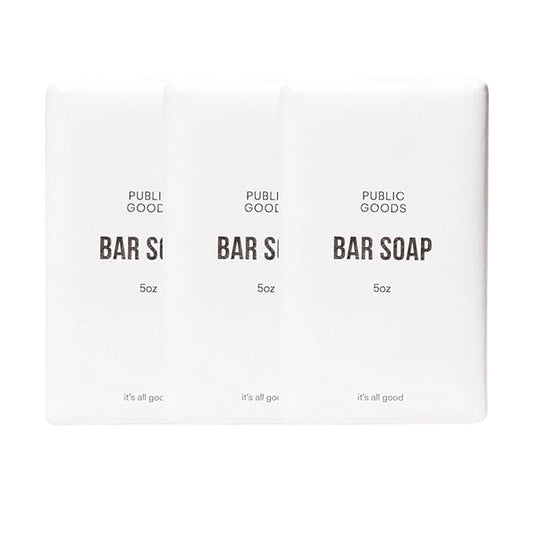 Public Goods 3-Pack Bar Soap for Women & Men | Hand & Body Soap for Sensitive Skin | Natural Fragrance from Organic Essential Oils | For Bath & Shower | Non Toxic, Vegan Friendly | 5 Oz | 3 Count
