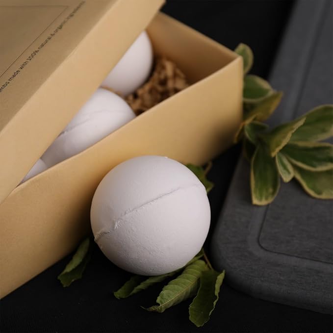 Natural & Organic Bath Bombs with a Variety of Essential Oils, Dye and Paraben Free, Vegan, at Home Spa, Extra Large, Set of 6