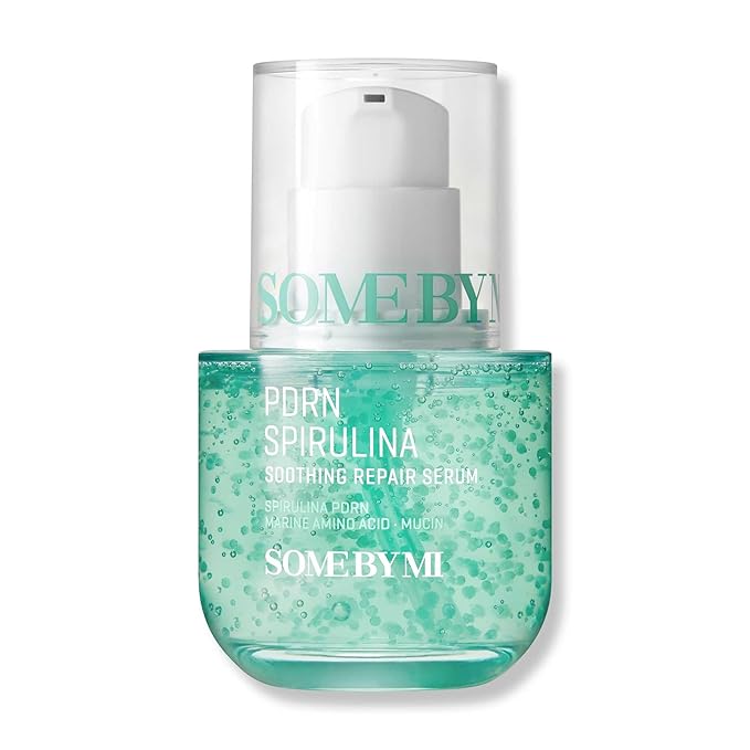 SOME BY MI PDRN Spirulina Soothing Repair Serum – 1.69oz, 50ml – Korean Vegan PDRN Serum for Face – Calms Redness, Firms & Hydrates Skin with Spirulina, Peptides & Marine Mucin – Korean Skin Care