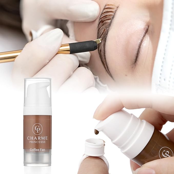 Charme Princesse Pigment Permanent Ink Micropigment Cosmetic Pigment Eyebrow Eyeliner Lips Cosmetic Coffee Fan Color Pigment Hand Extruded Pigment 10ml PI603-10-010-US